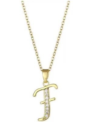 SY Aksesuar Çelik Gold Harf Kolye 45CM