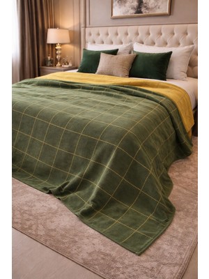 Esinti Battal Boy Battaniye Organik Pamuk Sıcacık Şık Yatak Örtüsü 220 x 240 Cotton Blanket