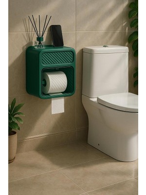 Tolmin Tuvalet Kağıtlığı |  Yapışkanlı Duvar Tipi Tuvalet Kağıtlığı | Çok Fonksiyonlu Tuvalet Kağıdı Komidini