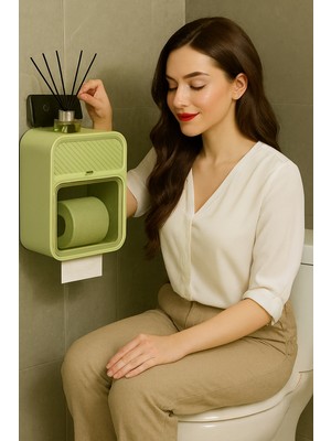 Tolmin Tuvalet Kağıtlığı |  Yapışkanlı Duvar Tipi Tuvalet Kağıtlığı | Çok Fonksiyonlu Tuvalet Kağıdı Komidini