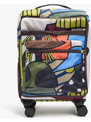 Parfois Desenli Teknik Kumaş Seyahat Valizi(Kabin Standartlarına uygun).Ölçü(cm):35x55x20 (UxYxG).