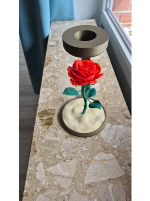 3D Snaxx Dekoratif LED Işıklı Gül Figürü – Masaüstü Ortam Aydınlatması – 15X18X23CM