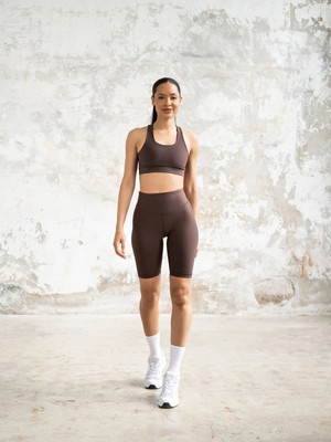 Lismina Kahverengi Biker Tayt ( Bisikletçi Taytı )