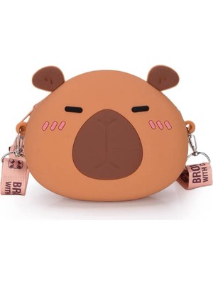 Capybara Kapibara Silikon Çapraz Ayarlı Askı Omuz Çantası Kadın Genç Kız Erkek Çocuk Bebek Hediyelik