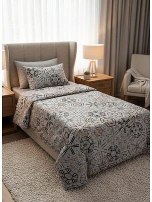 Tekstil Vagonu Tek Kişilik Lastikli Nevresim Takımı 2 Yastık Kılıflı Yumuşak Dokulu