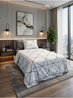 Tekstil Vagonu Tek Kişilik Lastikli Nevresim Takımı 2 Yastık Kılıflı Yumuşak Dokulu