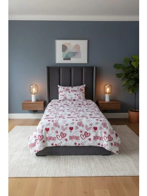 Tekstil Vagonu Tek Kişilik Lastikli Nevresim Takımı 2 Yastık Kılıflı Yumuşak Dokulu