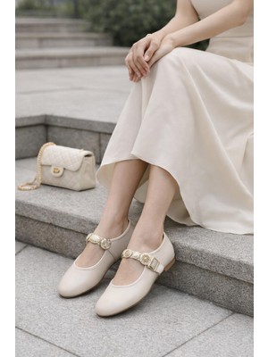 papucumun dünyası Günlük Kemerli Tokalı  Kadın Babet