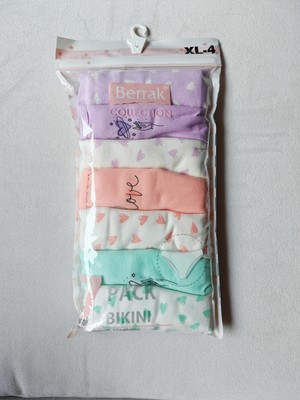 Berrak 7'li Bikini Kesim Külot (Kalp Desenli)-Çok Renkli-Xl