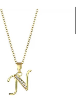 SY Aksesuar Çelik Gold Harf Kolye 45CM