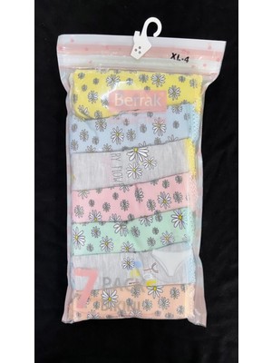 Berrak 11444 Papatya Desenli 7'li Renkli Külot-Pembe-M
