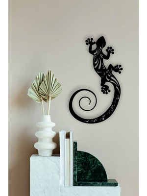 🦎 Sscnc Dekoratif Kertenkele Duvar Dekoru – 38X23 cm Siyah Mdf