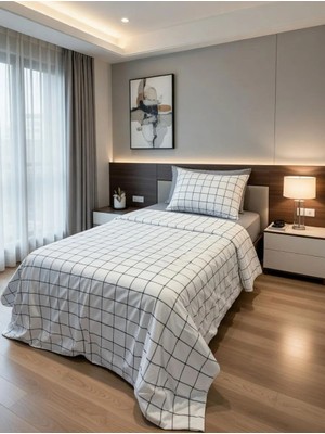 Tekstil Vagonu Tek Kişilik Lastikli Nevresim Takımı 2 Yastık Kılıflı Yumuşak Dokulu