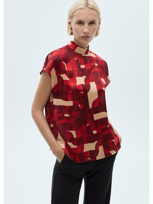Mango Kısa Kollu Desenli Bluz