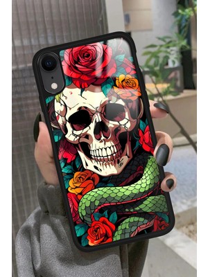 Snacase Apple iPhone Xr Uyumlu Kurukafa Posteri Tasarımlı Parlak Silikon Kılıf