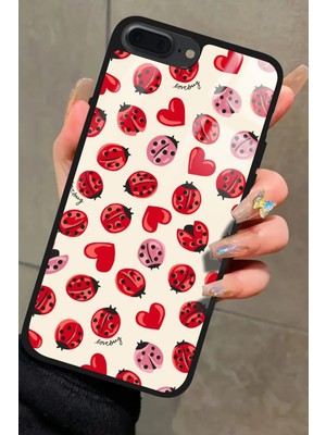 Snacase Apple iPhone 8 Plus Uyumlu Uğur Böceği Tasarımlı Parlak Silikon Kılıf