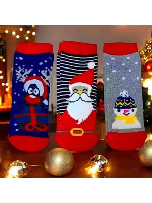 Bontexs Yılbaşı Ruhunu Ayaklarınıza Taşıyın: 3’lü Neşeli Figür Çorap Seti