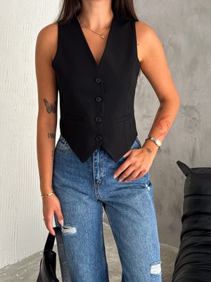 Boom Bester Kadın Astarlı Yelek Açık Gri– Düğmeli Şık Spor Tarz Yelek Poliviskon Kumaş