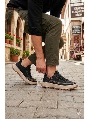 Guja 26Y514 Rahat Hafif Taban Tekstil Lastik Bağcıklı Sneaker Erkek Ayakkabı