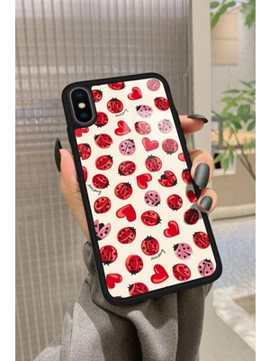 Snacase Apple iPhone Xs Uyumlu Uğur Böceği Tasarımlı Parlak Silikon Kılıf