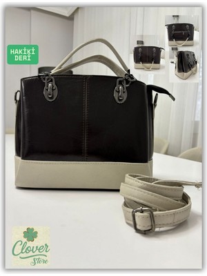 Hakiki Deri Kadın Kelebek Şık El ve Omuz Çantası