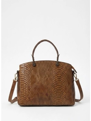 Heybe Shop Üç Bölmeli Vintage Deri Kadın Çapraz Askılı El ve Kol Çantası