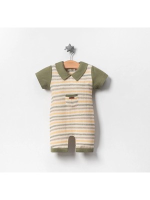 Jolly Joy Önü Cepli Müslin Erkek Bebek Tulum - Yeşil - 3 - 6 Ay Yeşil