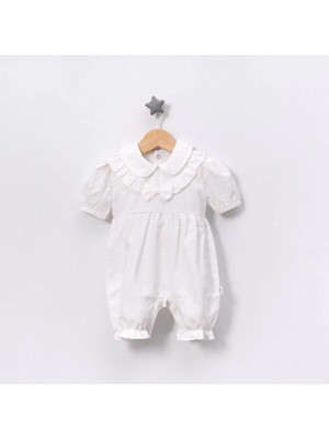 Jolly Joy Puanlı Tüllü Kız Tulum - Ekru - 3 - 6 Ay Ekru