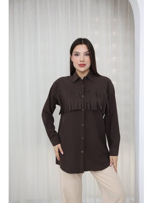 Piove Püskül Detaylı Gömlek – Olive Charm