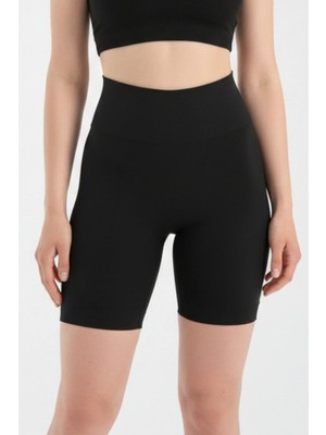 Emfure Siyah Yüksek Bel Lazer Kesim Külot Görünmez Boxer Kaymaz Korse Silikonlu Şort