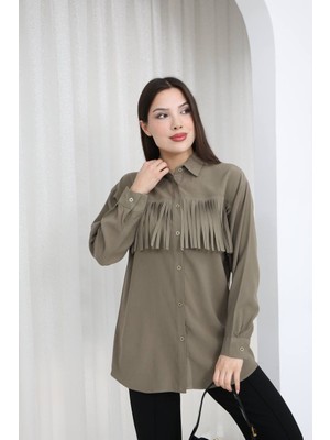 Piove Püskül Detaylı Gömlek – Olive Charm