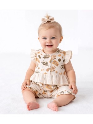 Jolly Joy Flower Valley Kız Bebek Alt Üst Takım - Oranj - 9 - 12 Ay Oranj