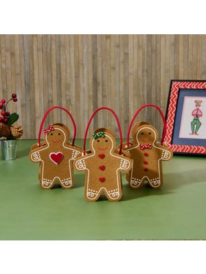 Kpm Zencefilli Kurabiye Hediye Çantası - Asorti - 13X6,5X15,5 cm