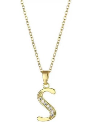 SY Aksesuar Çelik Gold Harf Kolye 45CM