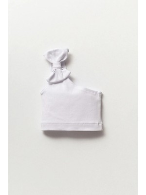 Magu Kız Çocuk Fiyonklu Tek Omuz Crop Body T-Shirt