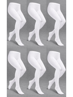 Süsen Lingerie 6 Lı Beyaz Kız Çocuk Okul Külotlu Çorabı, 50 Micro Kız Çorabı, Kız Çocuk Çorabı