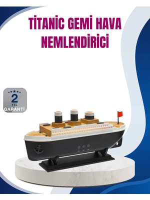 Twin Store Dekoratif Gemi Modeli 7 Renk Işıklı Hava Nemlendirici ve Oda Kokusu Difüzörü