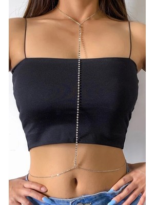 Özbience Parlak Kristal Taşlı Vücut ve Sırt Aksesuarı, Şık ve Zarif Tasarım