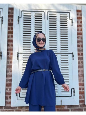 Krep Kumaş Lastikli Pantolon&tunik Takım