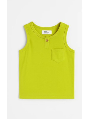 Magu Erkek Çocuk Pamuklu Yeşil Kolsuz Cep Detaylı T-Shirt