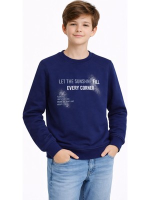 Baglan Erkek Çocuk Önü Arkası Baskılı Sweatshirt BGL-ST05231