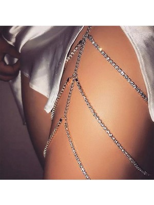 Özbience Şeritli 3 Katmanlı Gümüş Renk Bacak Zinciri, Şıklık ve Zarafet