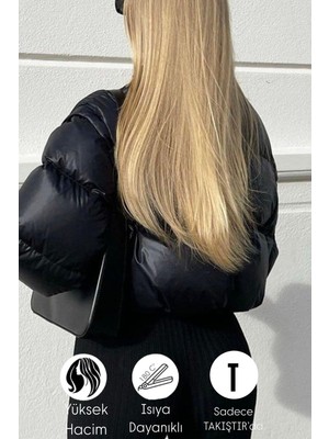 Özbience Izoleli Yarımay Çıt Çıt Saç, 60 Cm, Bal Köpüğü, Düz, 110 gr