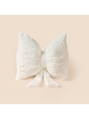 Matmel Soft Kurdele Figürlü Yastık - Beyaz - 40X30 cm