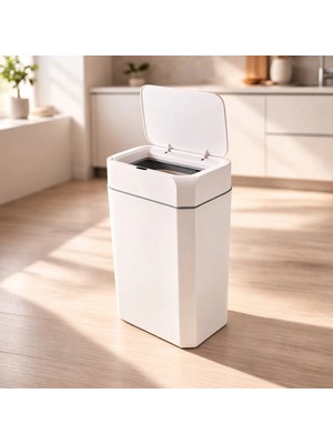 Bursev Sensörlü Çöp Kovası - Beyaz - 18 Lt