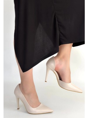SHC4200 Pley Bej Rugan Stiletto Ayakkabı