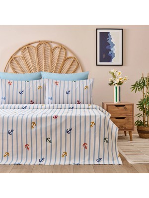 Matmel Soft Marina Çift Kişilik Pike Takımı - Beyaz