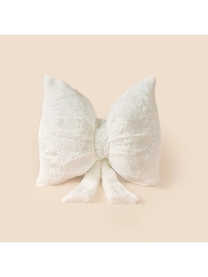 Matmel Soft Kurdele Figürlü Yastık - Beyaz - 40X30 cm