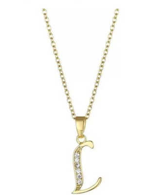 SY Aksesuar Çelik Gold Harf Kolye 45CM