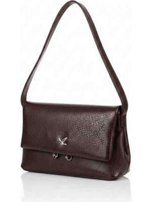 Jaseco Gümüş Kuş Tokalı Dokulu Deri Çanta